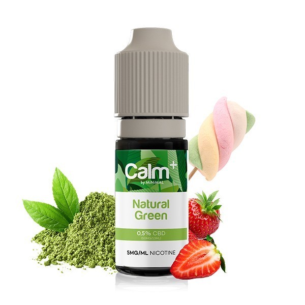 E-liquide CBD Natural Green 10ml Calm+ FUU - Chanvre Fraise Guimauve