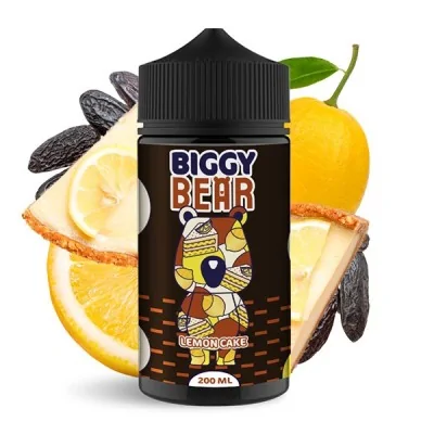 Bouteille Biggy Bear Lemon Cake 200ml, e-liquide saveur gâteau au citron avec fruits