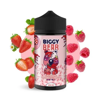 Bouteille e-liquide Biggy Bear aux fruits rouges avec fraises et framboises fraîches