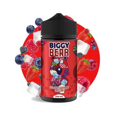 Bouteille e-liquide Biggy Bear fruits rouges givrés 200ml avec fraises et myrtilles Bouteille e-liquide Biggy Bear fruits rouges givrés 200ml avec fraises et myrtilles