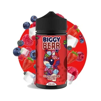 Bouteille e-liquide Biggy Bear fruits rouges givrés 200ml avec fraises et myrtilles