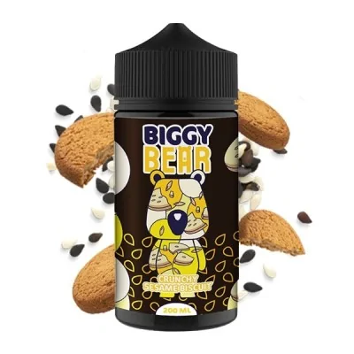 Biggy Bear e-liquid bottle with sesame biscuits, cookies, and seeds for vaping flavor