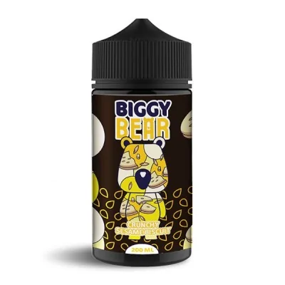 Flacon e-liquide Biggy Bear saveur biscuit sésame croquant, 200ml, design cartoon ours