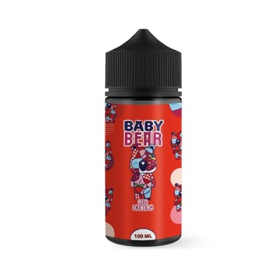 Flacon e-liquide Baby Bear Red Iceberg 100ml, design rouge avec ours en peluche Flacon e-liquide Baby Bear Red Iceberg 100ml, design rouge avec ours en peluche