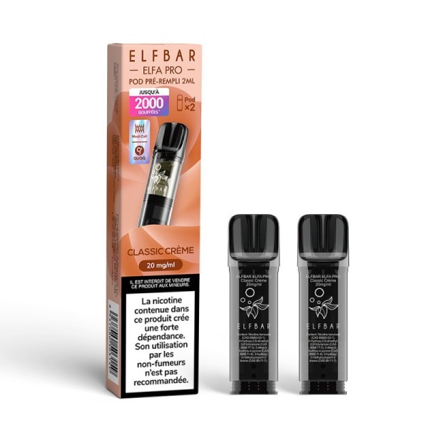 Pod pré-rempli Classic Crème 2ml Elfa Pro - ElfBar (pack de 2)