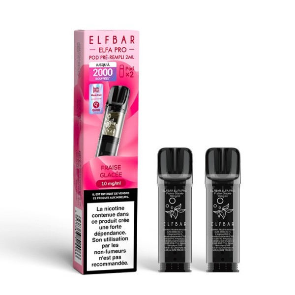 Pod pré-rempli Fraise Glacée 2ml Elfa Pro - ElfBar (pack de 2)