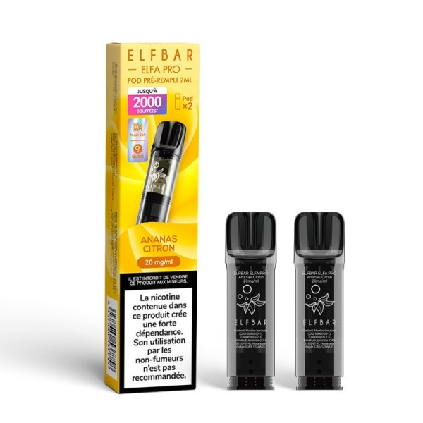 Pod pré-rempli Ananas Citron 2ml Elfa Pro - ElfBar (pack de 2)