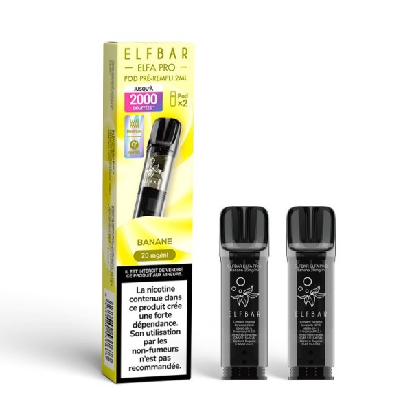 Pod pré-rempli Banane 2ml Elfa Pro - ElfBar (pack de 2)