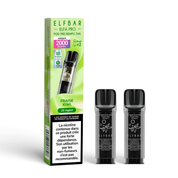 Pod pré-rempli Fraise Kiwi 2ml Elfa Pro - ElfBar (pack de 2)