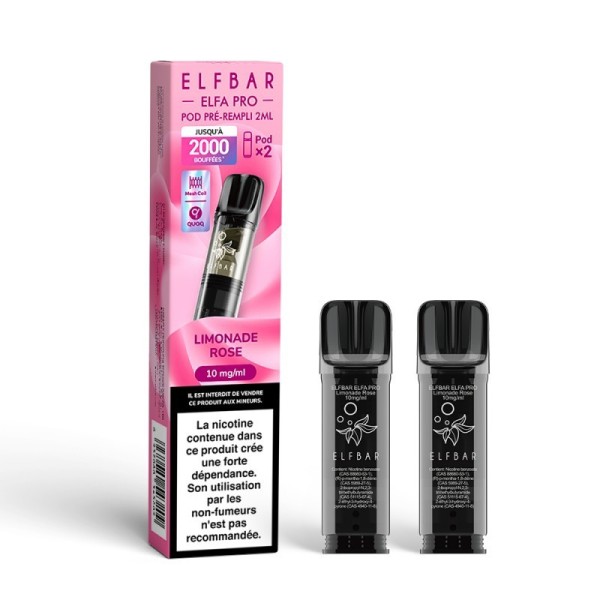 Pod pré-rempli Limonade Rose 2ml Elfa Pro - ElfBar (pack de 2)