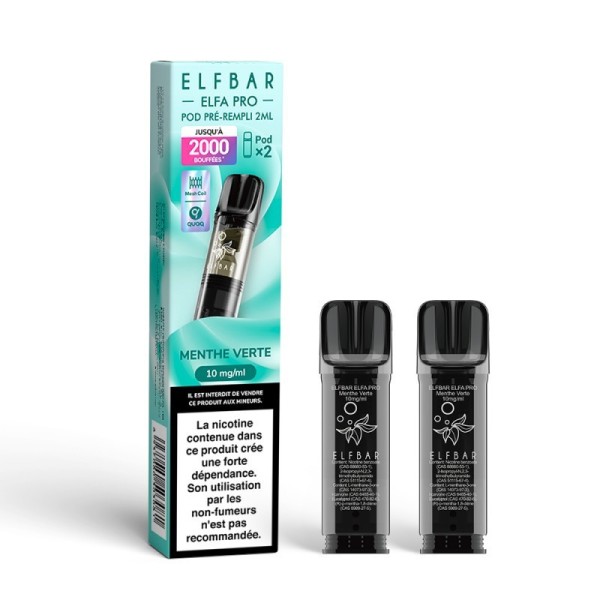 Pod pré-rempli Menthe Verte 2ml Elfa Pro - ElfBar (pack de 2)