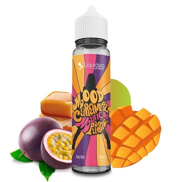 Mood 50ml Tentation - E-liquide Caramel Mangue Passion - Liquideo