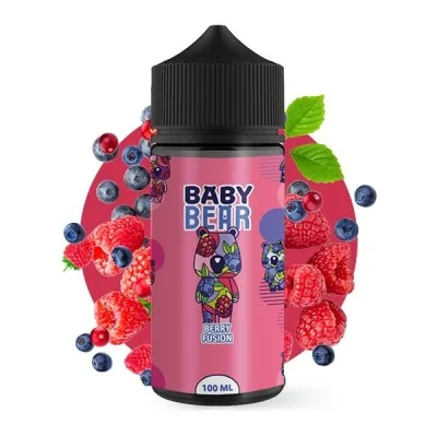 Bouteille Baby Bear Berry Fusion 100ml, liquide vape rose avec fruits rouges et myrtilles