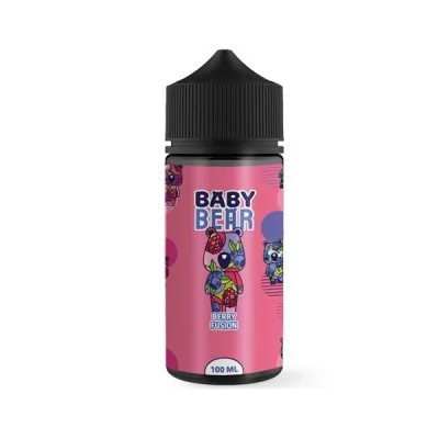 Baby Bear Berry Fusion e-liquid bottle, 100ml, pink label with cartoon bear design