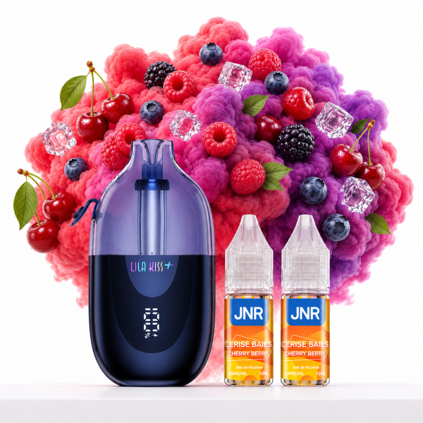 Puff Lila Kiss⁺ 46K+ Cerise Baies 1000mAh 20ml - JNR