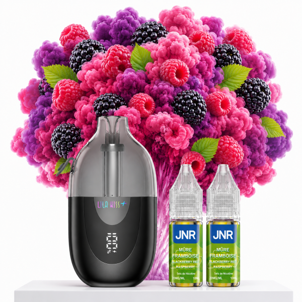 Puff Lila Kiss⁺ 46K+ 1000mAh - JNR - Mûre Framboise