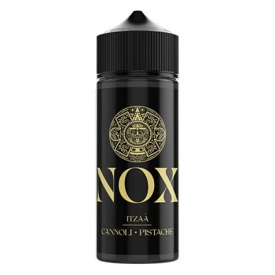 Flacon noir NOX Itzaa saveur Cannoli Pistache 50ml avec logo aztèque doré