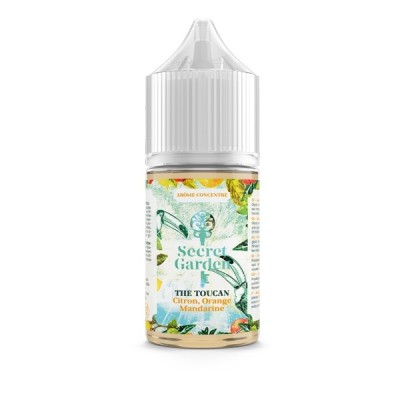 Concentré The Toucan 30ml Secret Garden, e-liquide tropical, bouteille blanche, étiquette verte Concentré The Toucan 30ml Secret Garden, e-liquide tropical, bouteille blanche, étiquette verte