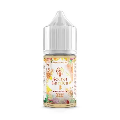 Concentré The Panda 30ml Secret Garden, e-liquide fruité, flacon blanc avec étiquette colorée