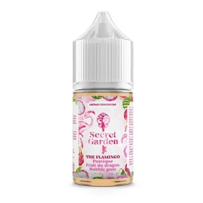 Flacon de concentré Secret Garden The Flamingo 30ml, saveur fruitée, packaging rose