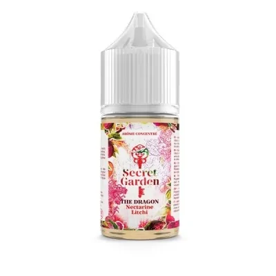 Concentré The Dragon 30ml Secret Garden, bouteille e-liquide floral avec logo et fruits rouges