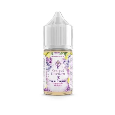 Flacon de concentré The Butterfly Secret Garden 30ml, étiquette florale violette et jaune