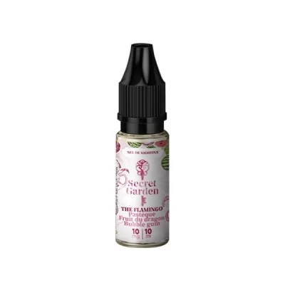 Flacon e-liquide The Flamingo Salt 10ml Secret Garden, saveur fruitée pour cigarette électronique