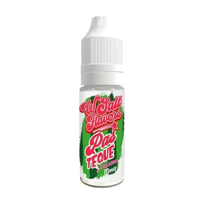 E-liquide Pastèque Wsalt Flavors Liquideo 10ml, flacon blanc avec étiquette verte et rouge E-liquide Pastèque Wsalt Flavors Liquideo 10ml, flacon blanc avec étiquette verte et rouge