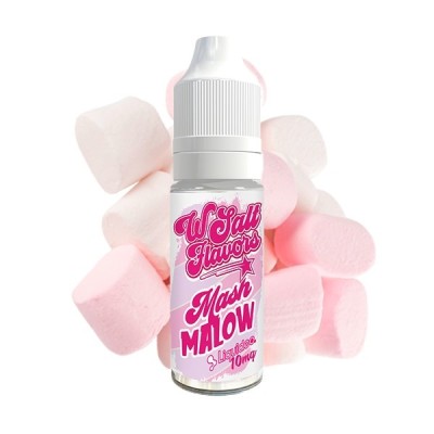Flacon e-liquide Mashmalow Wsalt Flavors 10ml sur fond de guimauves roses Flacon e-liquide Mashmalow Wsalt Flavors 10ml sur fond de guimauves roses