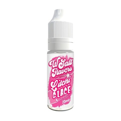 E-liquide Litchi Glacé 10ml Wsalt Flavors Liquideo - Flacon blanc et rose de liquide aromatisé E-liquide Litchi Glacé 10ml Wsalt Flavors Liquideo - Flacon blanc et rose de liquide aromatisé