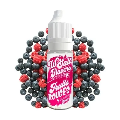 E-liquide Fruits Rouges Wsalt Flavors 10ml avec myrtilles et framboises en arrière-plan