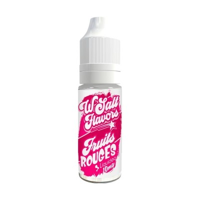E-liquide Fruits Rouges Wsalt Flavors 10ml par Liquideo, flacon blanc avec étiquette rose E-liquide Fruits Rouges Wsalt Flavors 10ml par Liquideo, flacon blanc avec étiquette rose