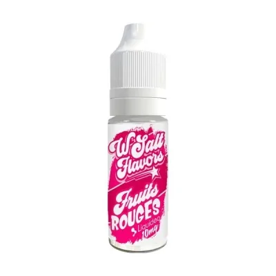 E-liquide Fruits Rouges Wsalt Flavors 10ml par Liquideo, flacon blanc avec étiquette rose