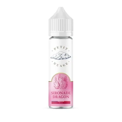 Flacon e-liquide Sironade Dragon 60ml par Petit Nuage, étiquette rose, bouchon blanc