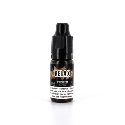 Flacon d'e-liquide Relax 10ml Premium - eLiquid France noir avec étiquette dorée