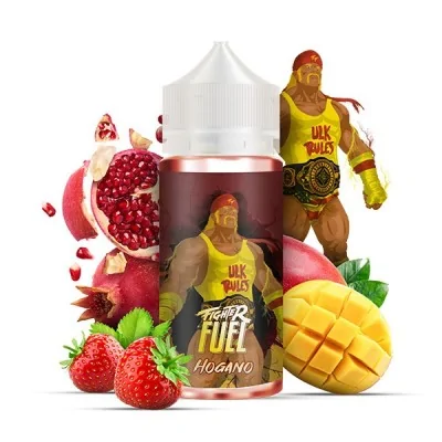 E-liquide Hogano Fighter Fuel avec fruits, figurine musclée et flacon 100ml