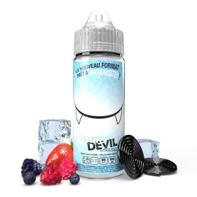 E-liquide White Devil 100ml avec fruits rouges, réglisse et glaçons, packaging blanc
