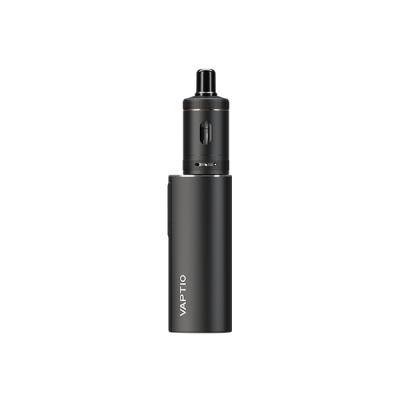 Kit de vapotage Cosmo 2 Plus Vaptio, cigarette électronique noire cylindrique avec réservoir