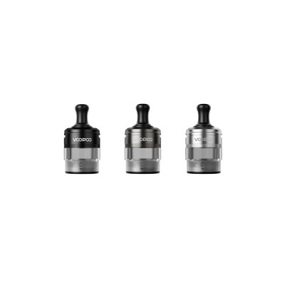 Trois pods de remplacement PnP-X MTL 5ml Voopoo en noir et argent pour cigarette électronique Trois pods de remplacement PnP-X MTL 5ml Voopoo en noir et argent pour cigarette électronique