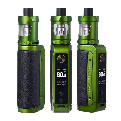 Kit Coolfire Z80 avec Zenith II Innokin, 3 vues, vert, écran digital, cigarette électronique