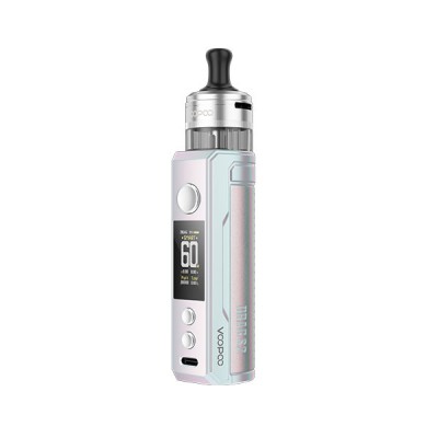 Kit Pod Drag S2 Voopoo, cigarette électronique blanche et menthe avec écran digital Kit Pod Drag S2 Voopoo, cigarette électronique blanche et menthe avec écran digital