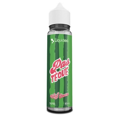 E-liquide Pastèque 50ml Wpuff Flavors par Liquideo, flacon vert avec étiquette rouge
