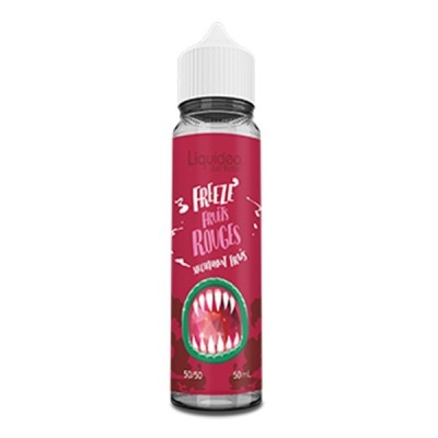 Flacon e-liquide Freeze Fruits Rouges 50ml de Liquideo, saveur fruits rouges mentholée
