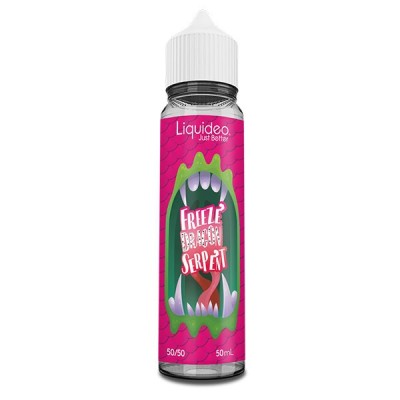 Flacon e-liquide Dragon Serpent 50ml Freeze par Liquideo, rose vif avec design de bouche