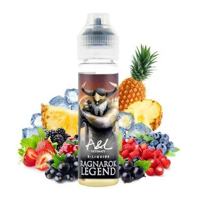 E-liquide fruité Ragnarok Legend avec ananas, fruits rouges et glace, arômes variés