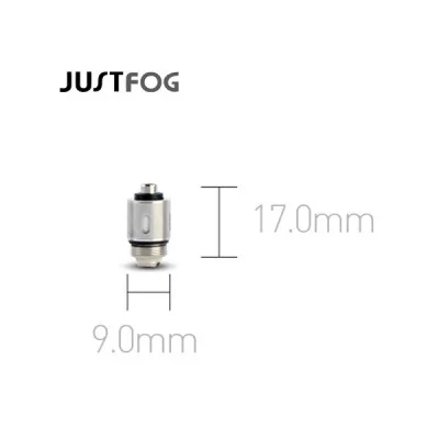 Dimensions des résistances JustFog : 17mm de hauteur et 9mm de largeur, pour e-cigarette