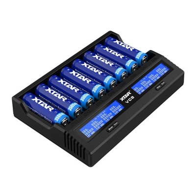 Chargeur de batterie Xtar VC8 à 8 baies avec écran LCD pour piles rechargeables Chargeur de batterie Xtar VC8 à 8 baies avec écran LCD pour piles rechargeables