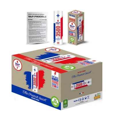Batterie rechargeable Accu IMR 18650 Power 3500mAh Vap Procell avec emballage tricolore Batterie rechargeable Accu IMR 18650 Power 3500mAh Vap Procell avec emballage tricolore