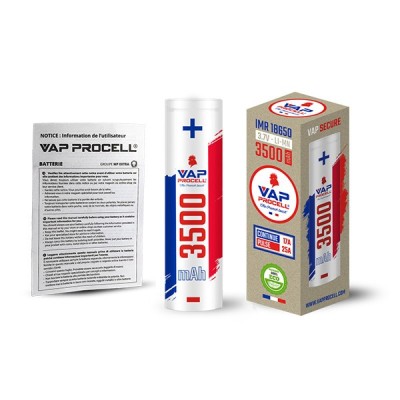 Batterie Accu IMR 18650 Power 3500mAh Vap Procell avec emballage et notice d'utilisation Batterie Accu IMR 18650 Power 3500mAh Vap Procell avec emballage et notice d'utilisation
