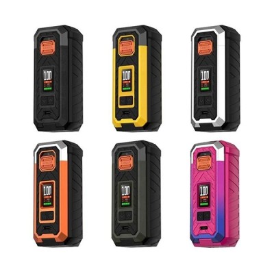 Box Armour S 100W Vaporesso en 6 coloris différents : noir, jaune, blanc, orange, gris et rose Box Armour S 100W Vaporesso en 6 coloris différents : noir, jaune, blanc, orange, gris et rose